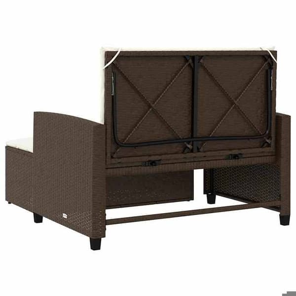Maison Exclusive - Trädgårdssoffa med kuddar 2 platser brun flätad resin