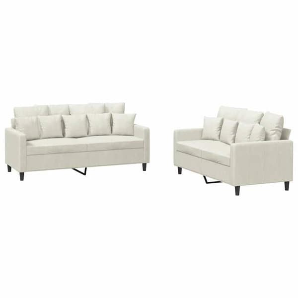 Maison Exclusive - Sæt af 2 sofaer med puder i cremevelour
