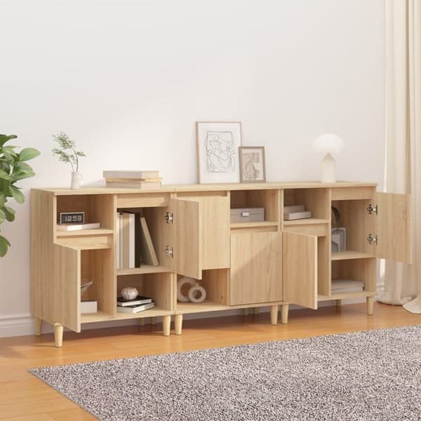 Maison Exclusive - 3 stk buffet i sonoma eg 60x35x70 cm ingeniørtræ