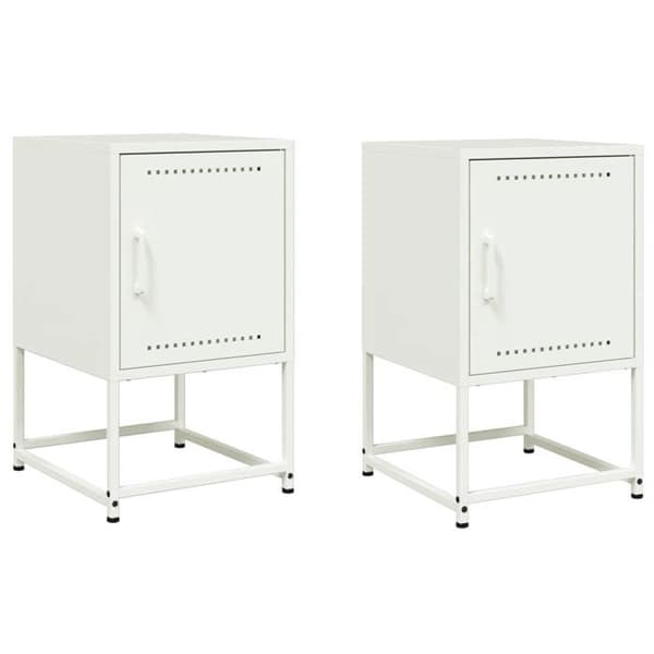 Maison Exclusive - Sängbord 2 st vit 36x39x60,5 cm stål