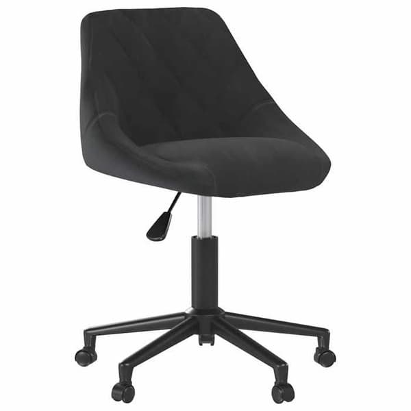 Maison Exclusive - Sort velour kontorstol med drejefunktion Svart