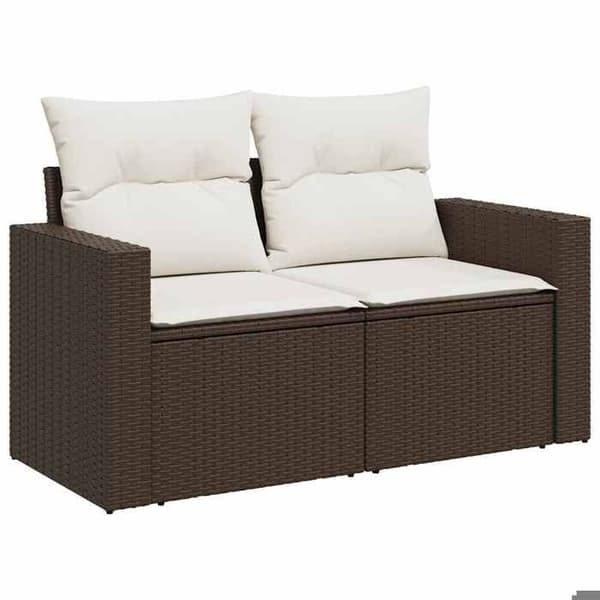 Maison Exclusive - Trädgårdsmöbler med kuddar 6 delar brun flätad resin