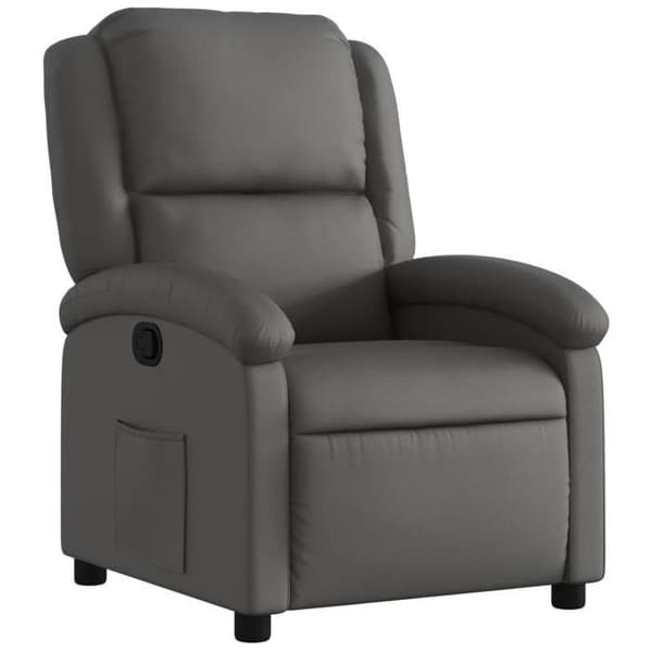 Maison Exclusive - Grå äkta läder reclinerfåtölj Grå