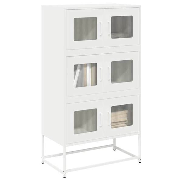 Maison Exclusive - Buffé hög vit 68x39x123 cm stål