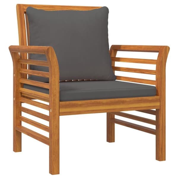 Maison Exclusive - Havegruppe med puder 5 stk Solid akacietræ