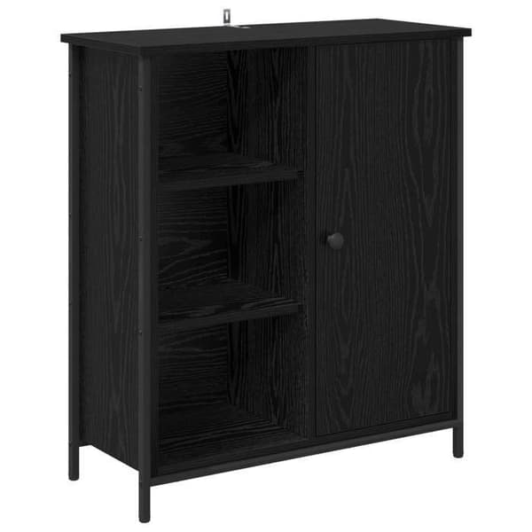 Maison Exclusive - Buffet Sort egetræ 70 x 30 x 80 cm Ingeniørtræ svart ek