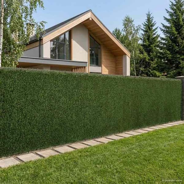 Kunstig hegn - EKSKLUSIV HUS - 1 x 5 m - PVC & stål - Lys grøn - UV-bestandig Ljusgrön