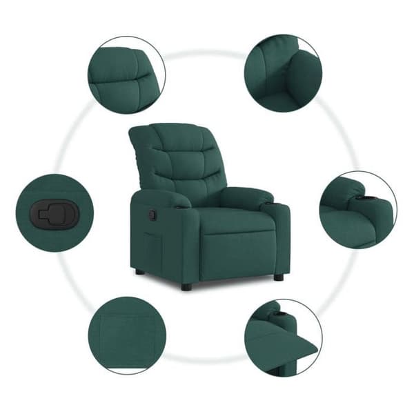 Maison Exclusive - Mørkegrøn Recliner Stol i Stof