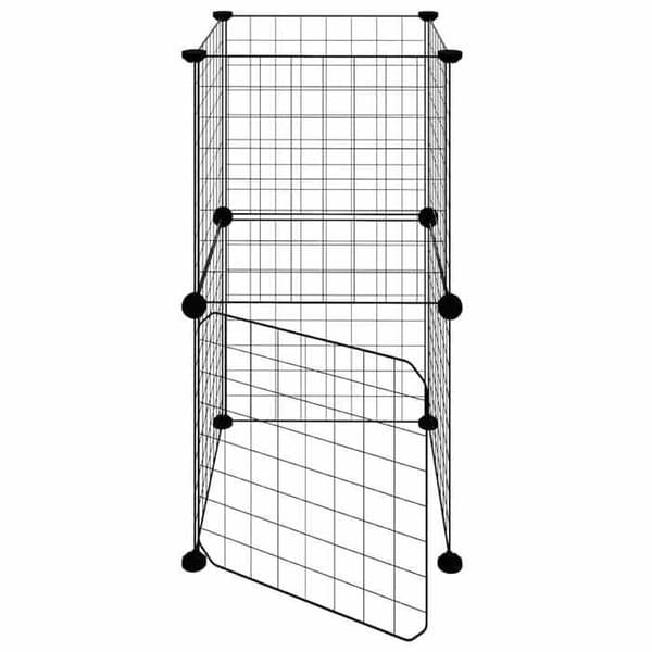 Maison Exclusive - Kæledyrbur med 8 paneler og dør Sort 35x35x70 cm