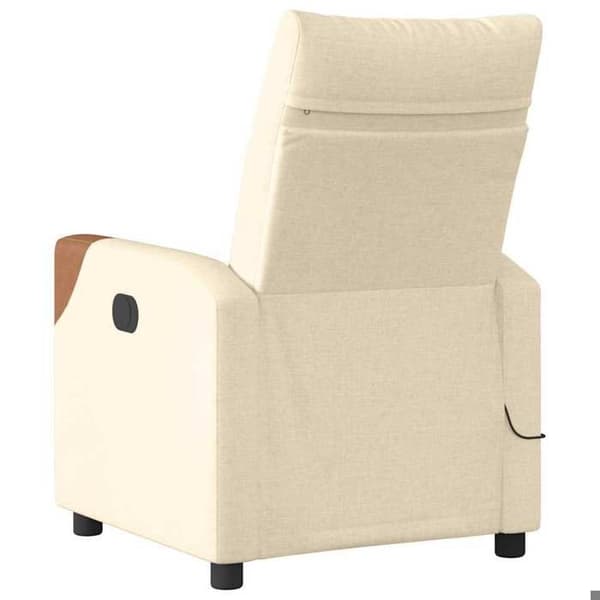Maison Exclusive - Lænestol med massagefunktion, justerbar, Creme Stof