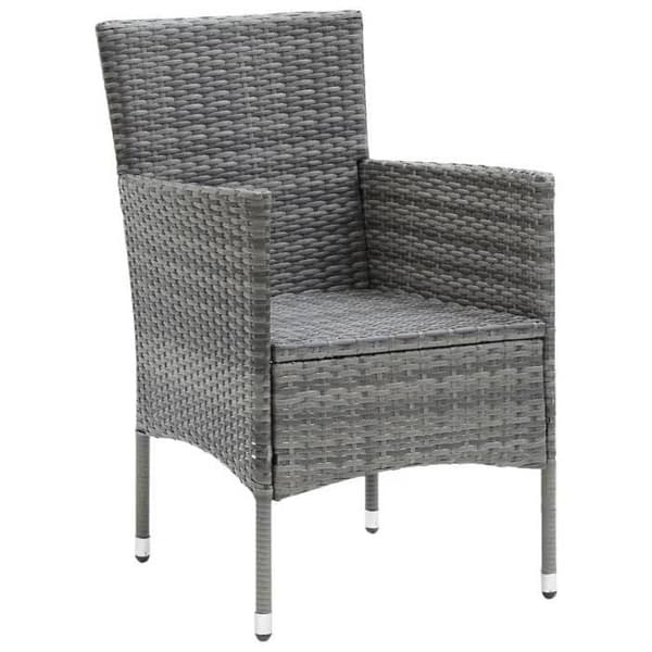 Maison Exclusive - Have spisebordssæt med puder 9 stk Poly rattan Grå