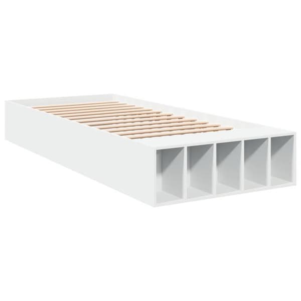 Sengestel - EKSKLUSIV HUS - 75 x 190 cm - Hvid - Spånplader - Indbygget opbevaring Vit