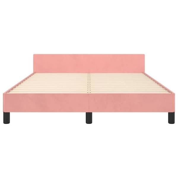 Maison Exclusive - Sängram utan madrass rosa 140x200 cm sammet
