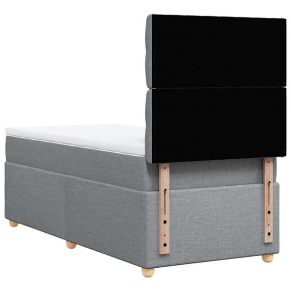 Maison Exclusive - Sengebund med lameller og madras Lys grå 90x200 cm Stof