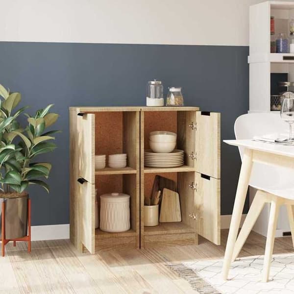 Maison Exclusive - Bufféer 2 st Ek Sonoma 30x30x70 cm Ingenjörsträ