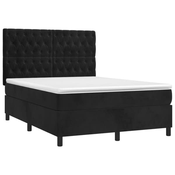 Maison Exclusive - Bægerfjeder til sengeramme madras og LED Sort 140x200 cm Velour