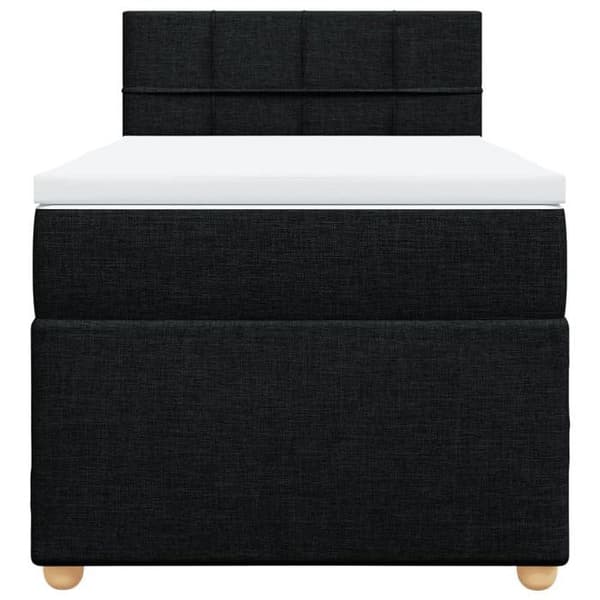 Maison Exclusive - Seng med lamelbund og madras Sort 90x200 cm Stof