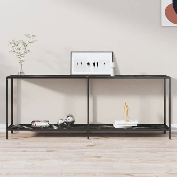 Maison Exclusive - Konsolbord Sort 200x35x75,5 cm Tempereret glas