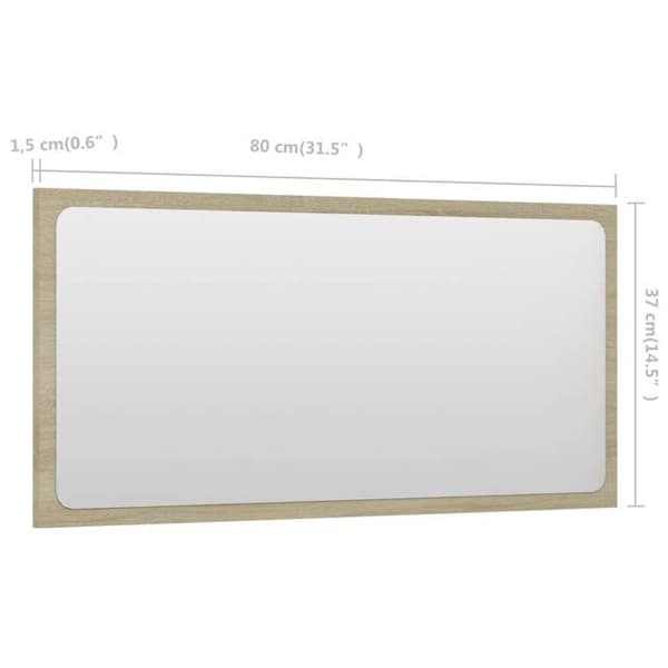 Maison Exclusive - Badrumsspegel Ek sonoma 80x1,5x37 cm Agglomerat