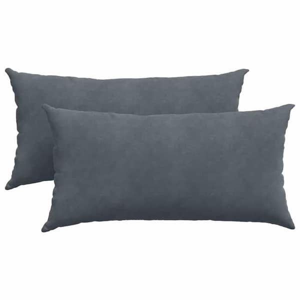 Soffkuddar - EXKLUSIVT HEM - 80 x 40 cm - Mörkgrå - Ribbad sammet - 2-pack Mörkgrå