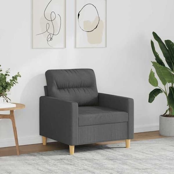 Maison Exclusive - Tummanharmaa nojatuoli 60 cm Kangas