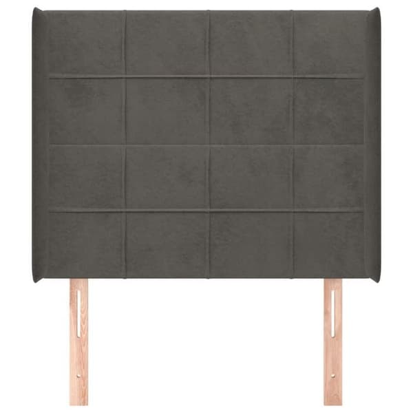 Maison Exclusive - Päätylevy korvilla Tummanharmaa 83x16x118/128 cm Sametti mörkgrå
