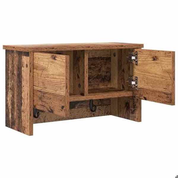 Maison Exclusive - Seinälle kiinnitettävä naulakko, vanha puu 50 x 20 x 30 cm