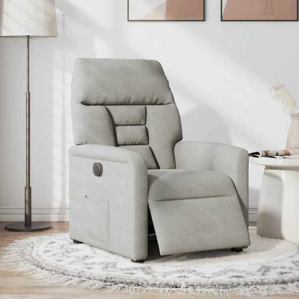 Maison Exclusive - Harmaa mikrokuosisella sähköisellä nojatuolilla