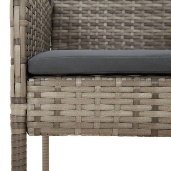 Maison Exclusive - Trädgårdsset 5 delar med grå kuddar i flätad resin