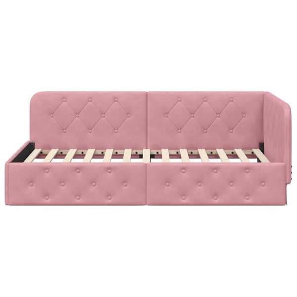 Maison Exclusive - Hörnsängram Rosa 90 x 200 cm Sammet Ros