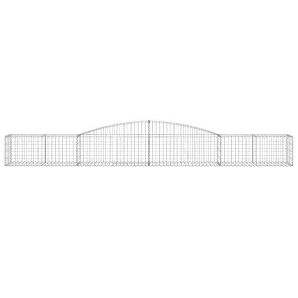 Gabionkorgar - Båge modell 10 st - 400x50x40/60 cm - Galvaniserat järn - Tråd 3,5 mm silver-