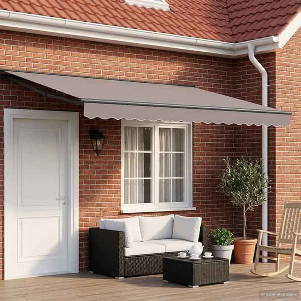 Maison Exclusive - Manuell markisram med LED-lampor Antracit 5 x 3 m Aluminium