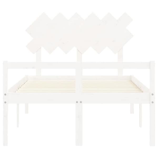 Maison Exclusive - Seng til ældre uden madras hvid 120x200cm massiv træ Vit