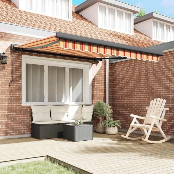 Maison Exclusive - Fällbart tak i gult och orange 350 x 250 cm