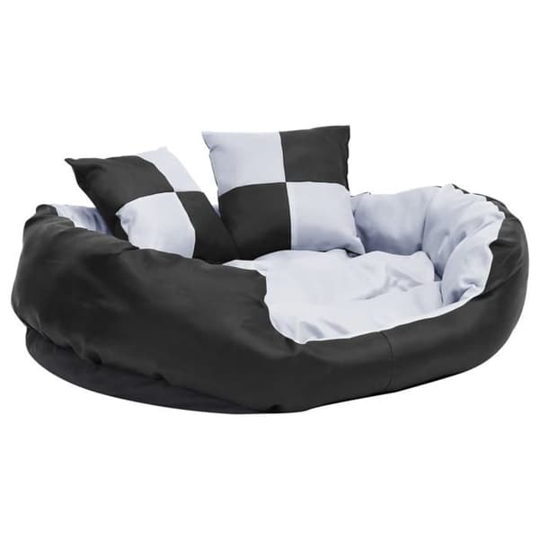 Maison Exclusive - Vaskbart vendbart hundepude Grå og sort 85x70x20 cm Grå och svart