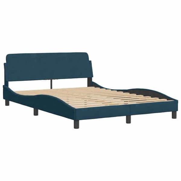 Maison Exclusive - Sängram utan madrass Hanko blå 140x200 cm sammet