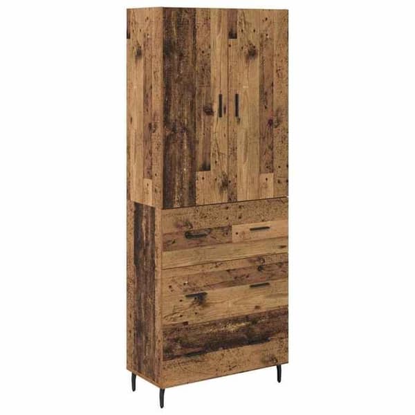 Buffé hög - EXKLUSIVT HUS - 2 delar - Ingenjörsträ - Brun - 69,5x34x180 cm