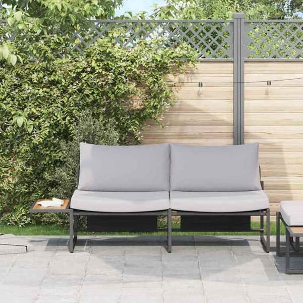 Maison Exclusive - Vaaleanharmaa puutarhatuoli 200,5 x 70 x 85,5 cm Teräs