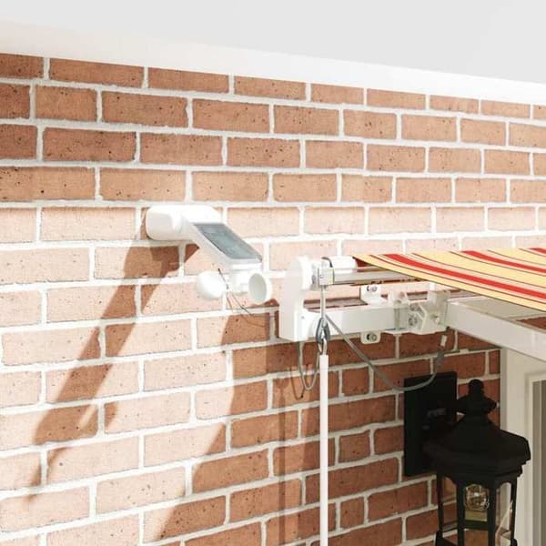 Maison Exclusive - Elektrisk markis med LED och sensor 4 x 3 m Gul och Orange