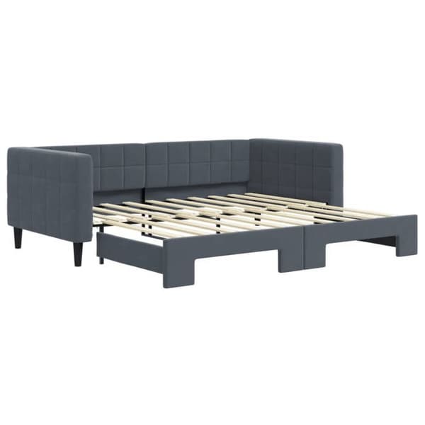 Maison Exclusive - Dagbädd med utdragssäng utan madrass mörkgrå 90x190 cm mörkgrå