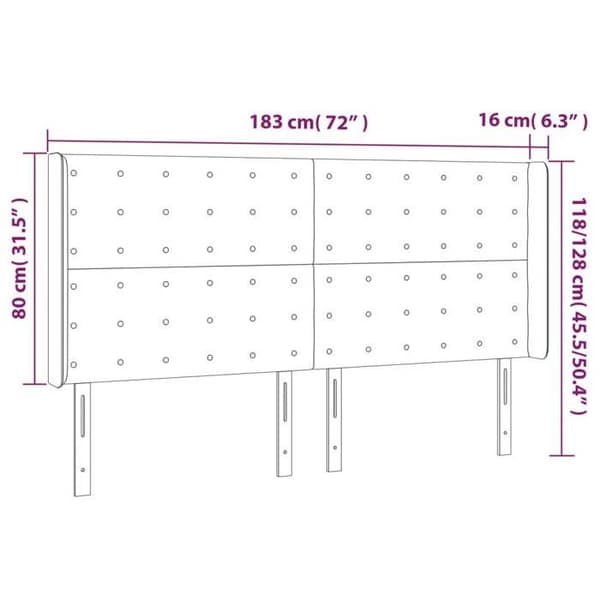 Maison Exclusive - LED Hovedgærde Lys Grå 183x16x118/128 cm Velour ljusgrått