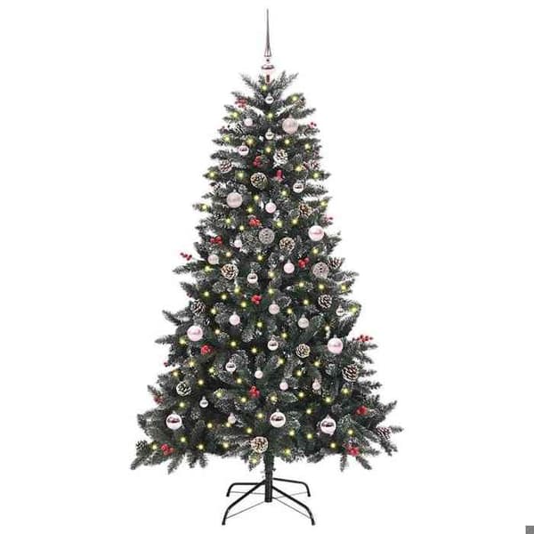 Kunstig juletræ - EKSKLUSIV HUS - Moderne - 150 cm - PVC & stål - LED USB Grön