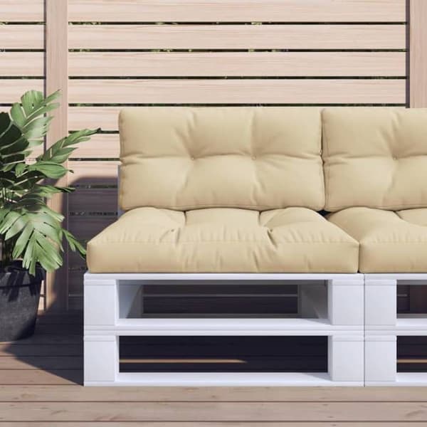 Maison Exclusive - Palettityynyt 2 kpl beige kangas