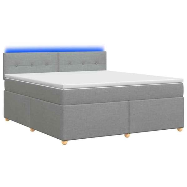 Maison Exclusive - Boxspring seng med madras Lys grå 180 x 200 cm Stof