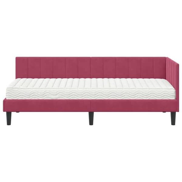Maison Exclusive - Hörnsängram med madrass 2 st Bordeaux 80 x 200 cm Grön (sammet)