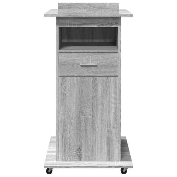 Maison Exclusive - Pulpit med hjul och låda sonoma grå ingenjörsträ