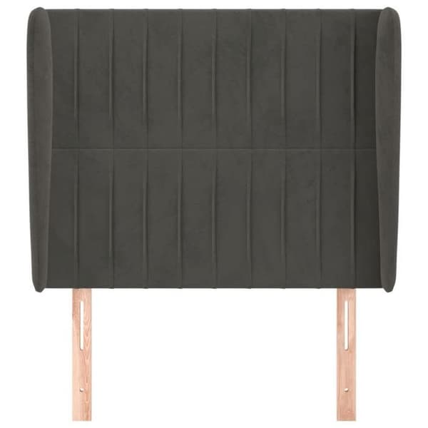 Maison Exclusive - Päätylevy korvilla Tummanharmaa 93x23x118/128 cm Sametti Mörkgrå