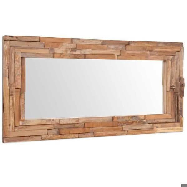 Maison Exclusive - Dekorativ spegel Teak 120x60 cm Rektangulär Matt brun