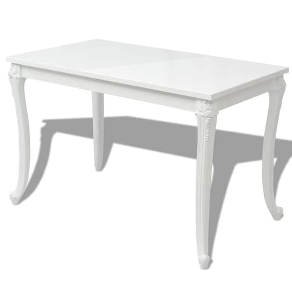 Maison Exclusive - Matbord 116x66x76 cm vit glänsande Strålande vit