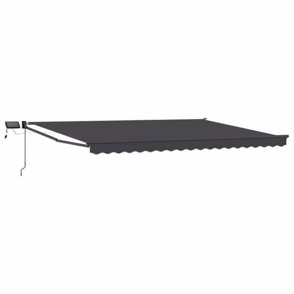 Sammenklappelig markise - EKSKLUSIV HUS - 4 × 3 m - Antracit - Manuel - Solcelle-LED antracit
